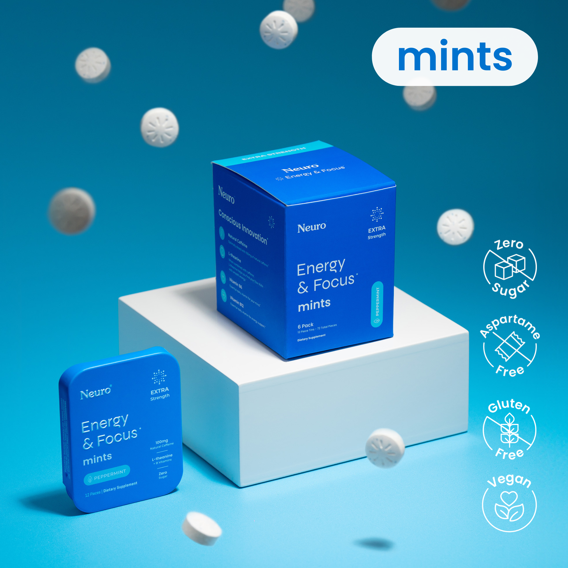 Extra Strength Energy & Focus™ Mints – Neuro New Zealand
